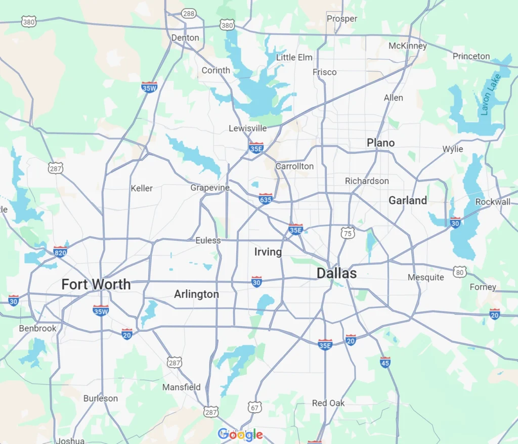 Map of Dallas / Fort Worth area