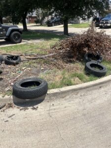 Before: an illegal dumping site in Arlington, Texas